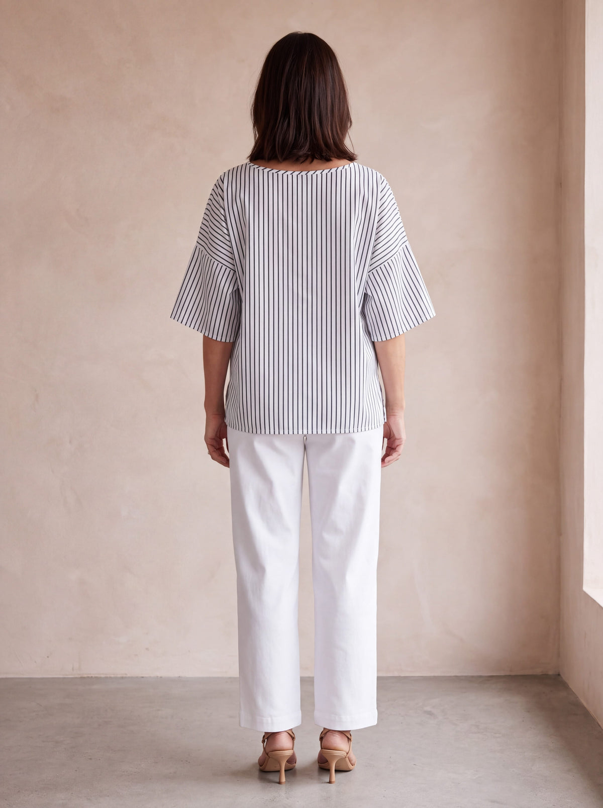 Oktavija Kate Top Black/White Stripe back
