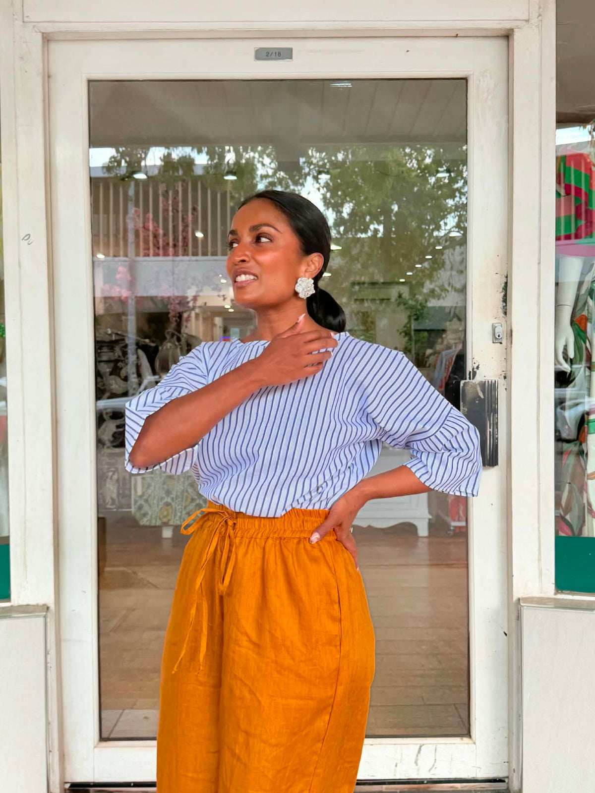 Oktavija Kate Top - Blue/White Stripe