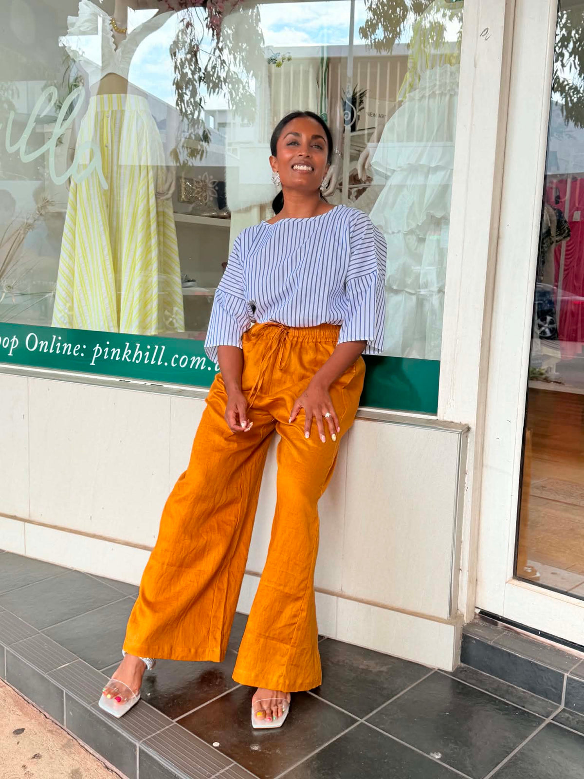 Oktavija Linen Pant - Mustard