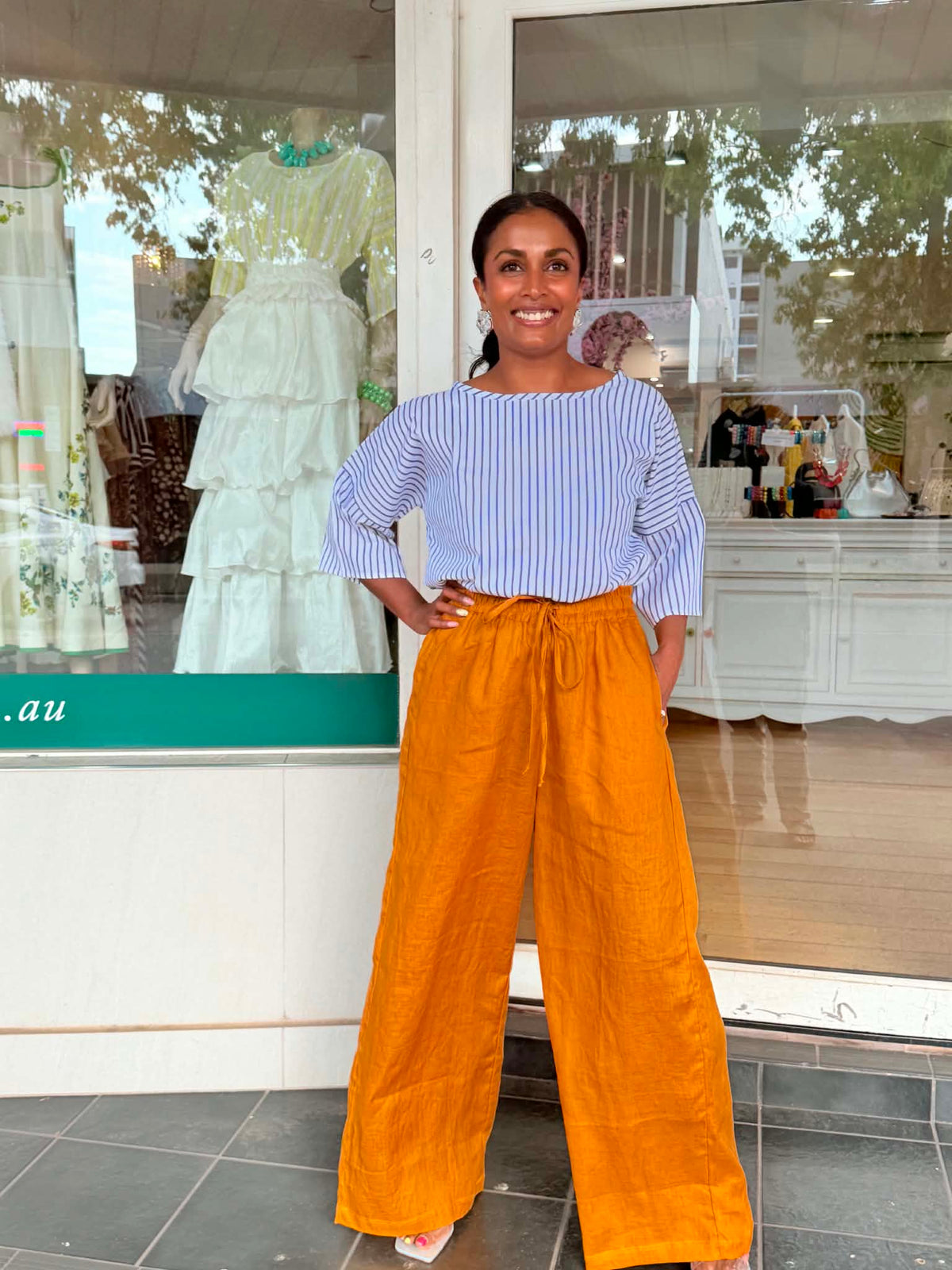 Oktavija Linen Pant - Mustard