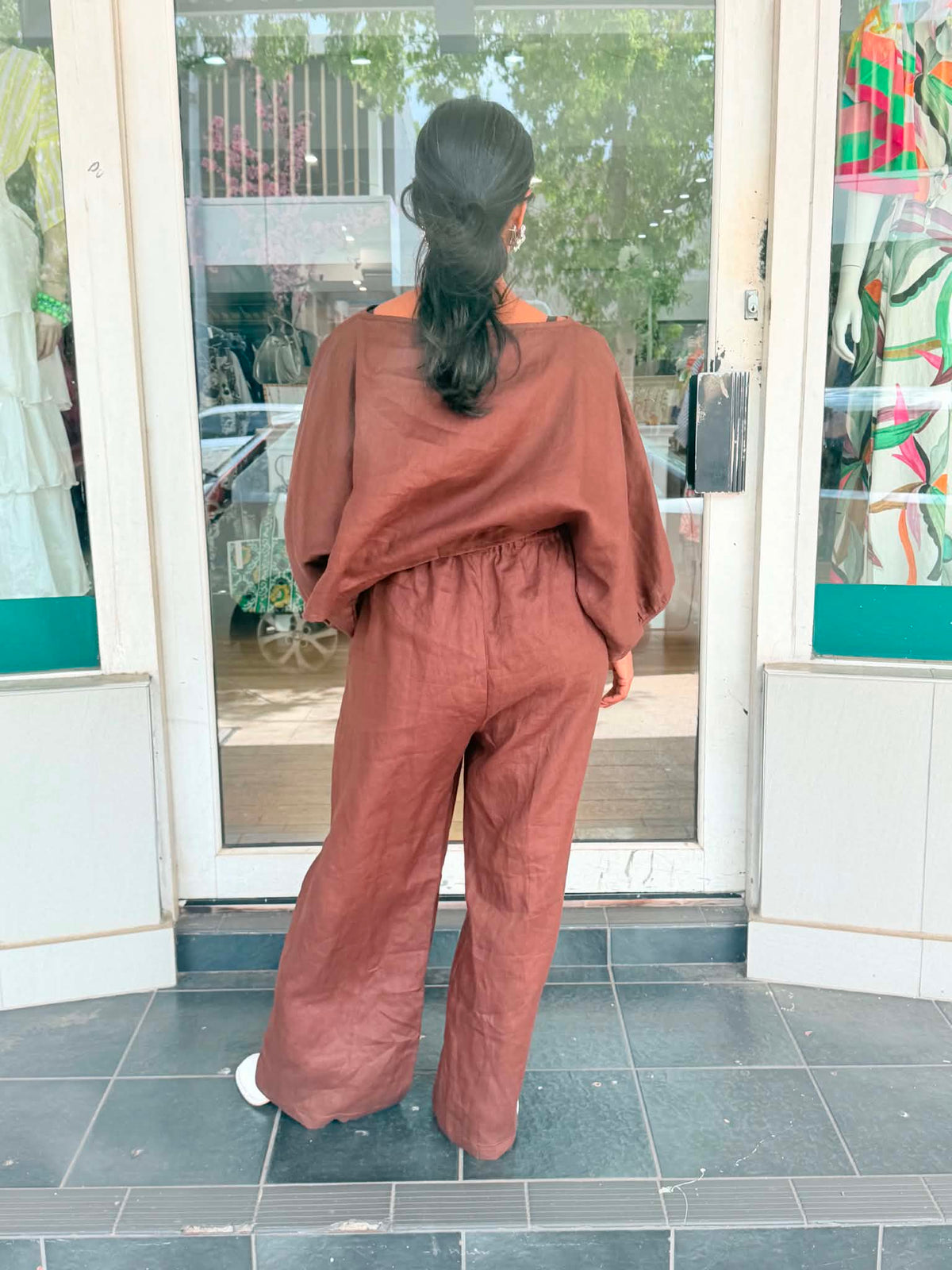 Oktavija Linen Shrug - Chicory Coffee