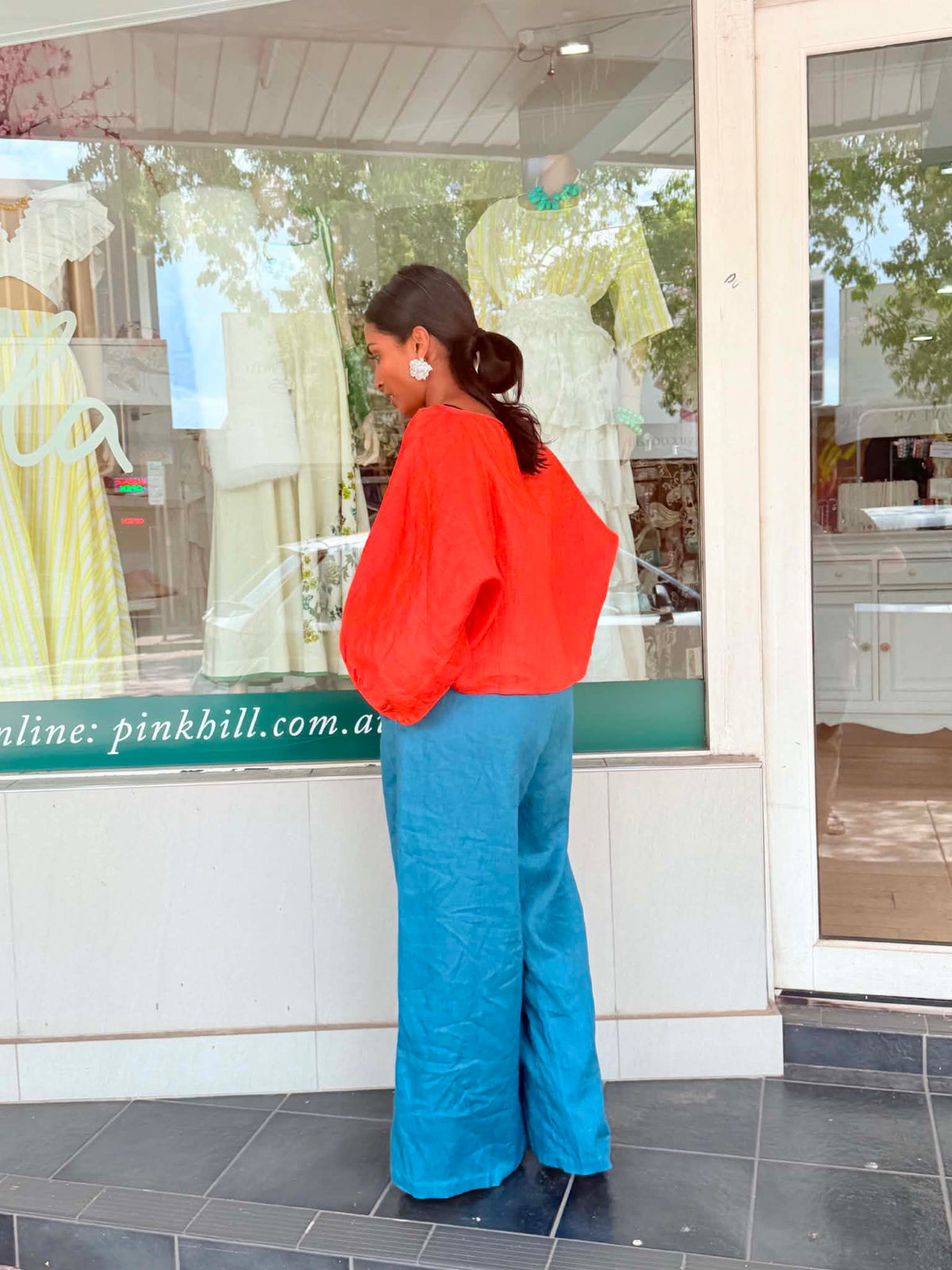Oktavija Linen Shrug - Mandarin Orange