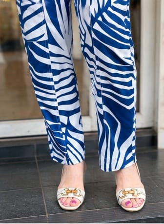 Oktavija Mara Pant - Blue/White - Pinkhill