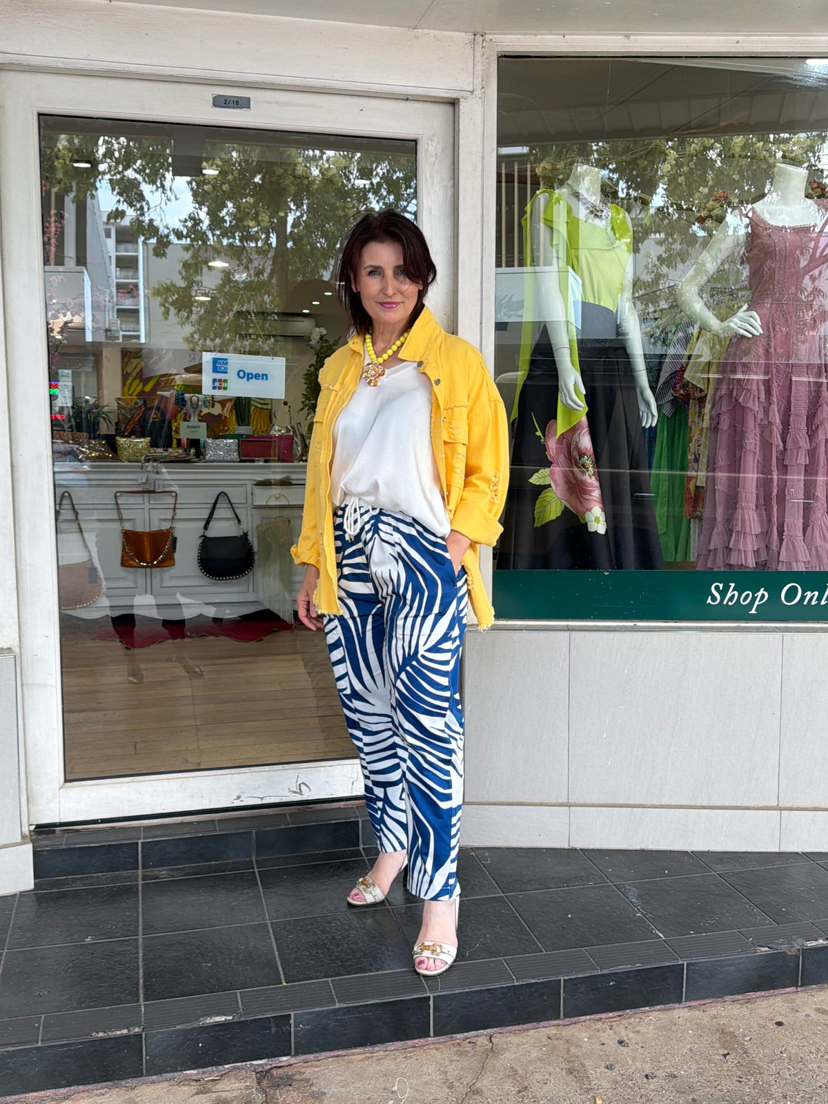 Oktavija Mara Pant - Blue/White - Pinkhill