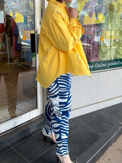 Oktavija Mara Pant - Blue/White - Pinkhill