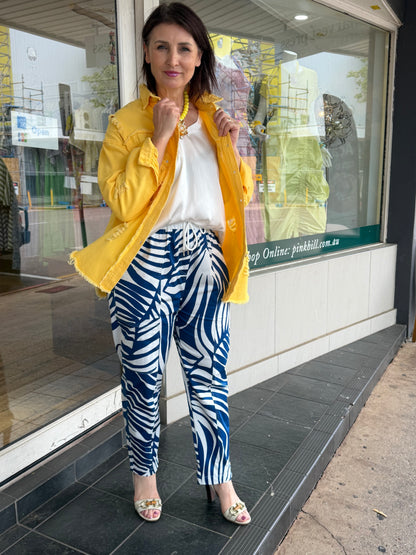 Oktavija Mara Pant - Blue/White - Pinkhill