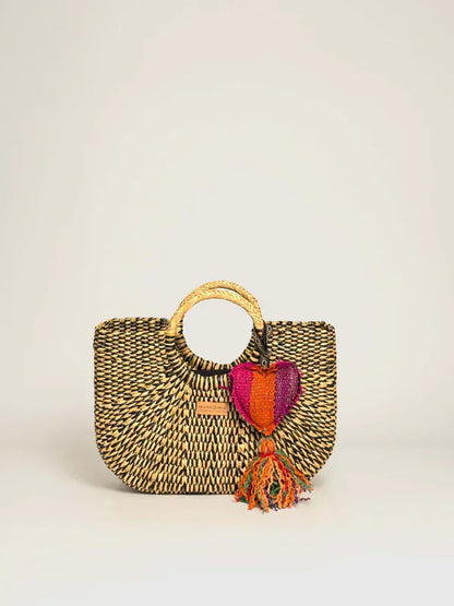 Orange Inca Gran Fiesta Crossbody Tote - Olive Green Marbled (Tote bag + Coin Purse + Tassel)