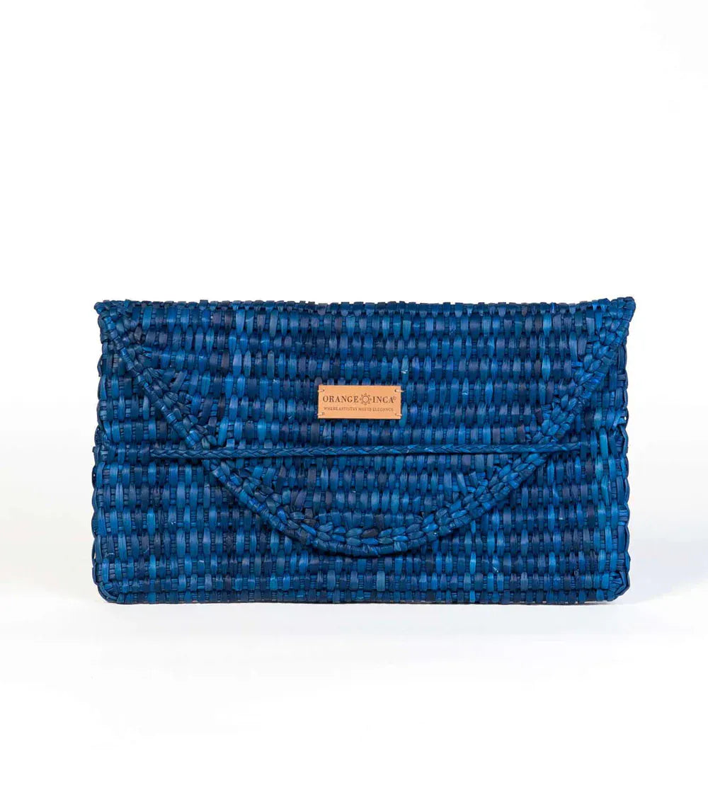 Orange Inca The Lima Clutch - Electric Blue