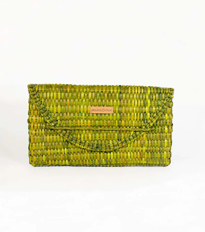 Orange Inca The Lima Clutch - Green Moss