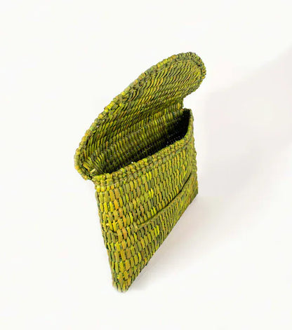 Orange Inca The Lima Clutch - Green Moss