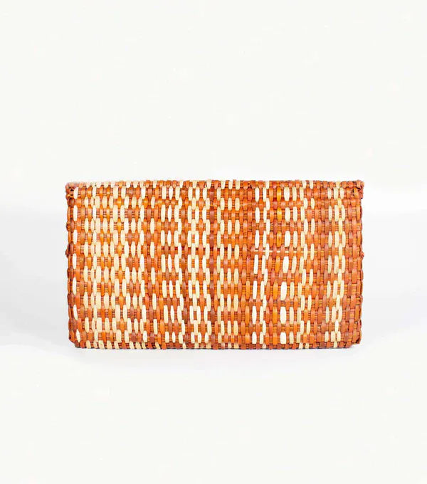 Orange Inca The Lima Clutch - Terracota and Natural Marbled