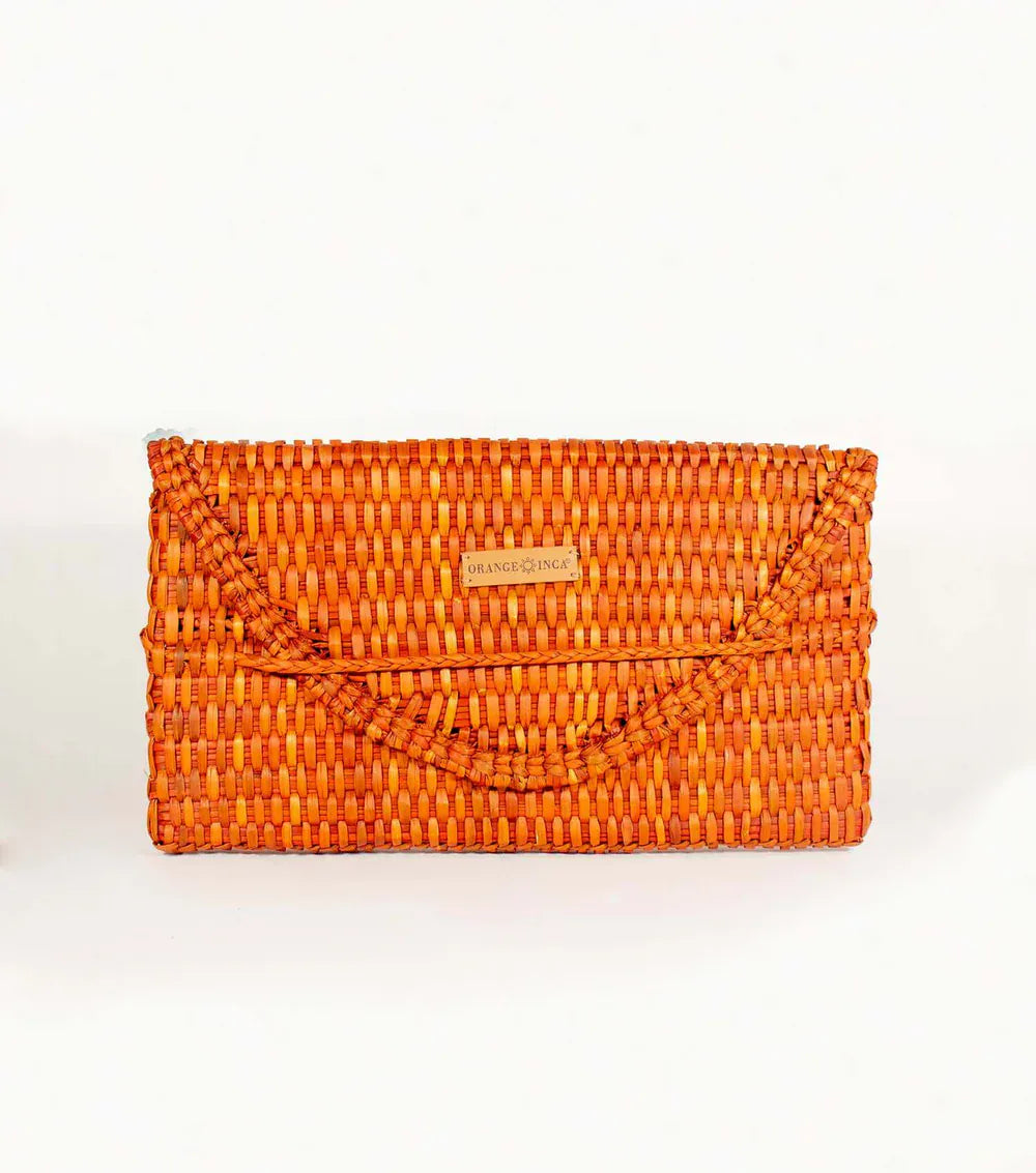 Orange Inca The Lima Clutch - Terracota