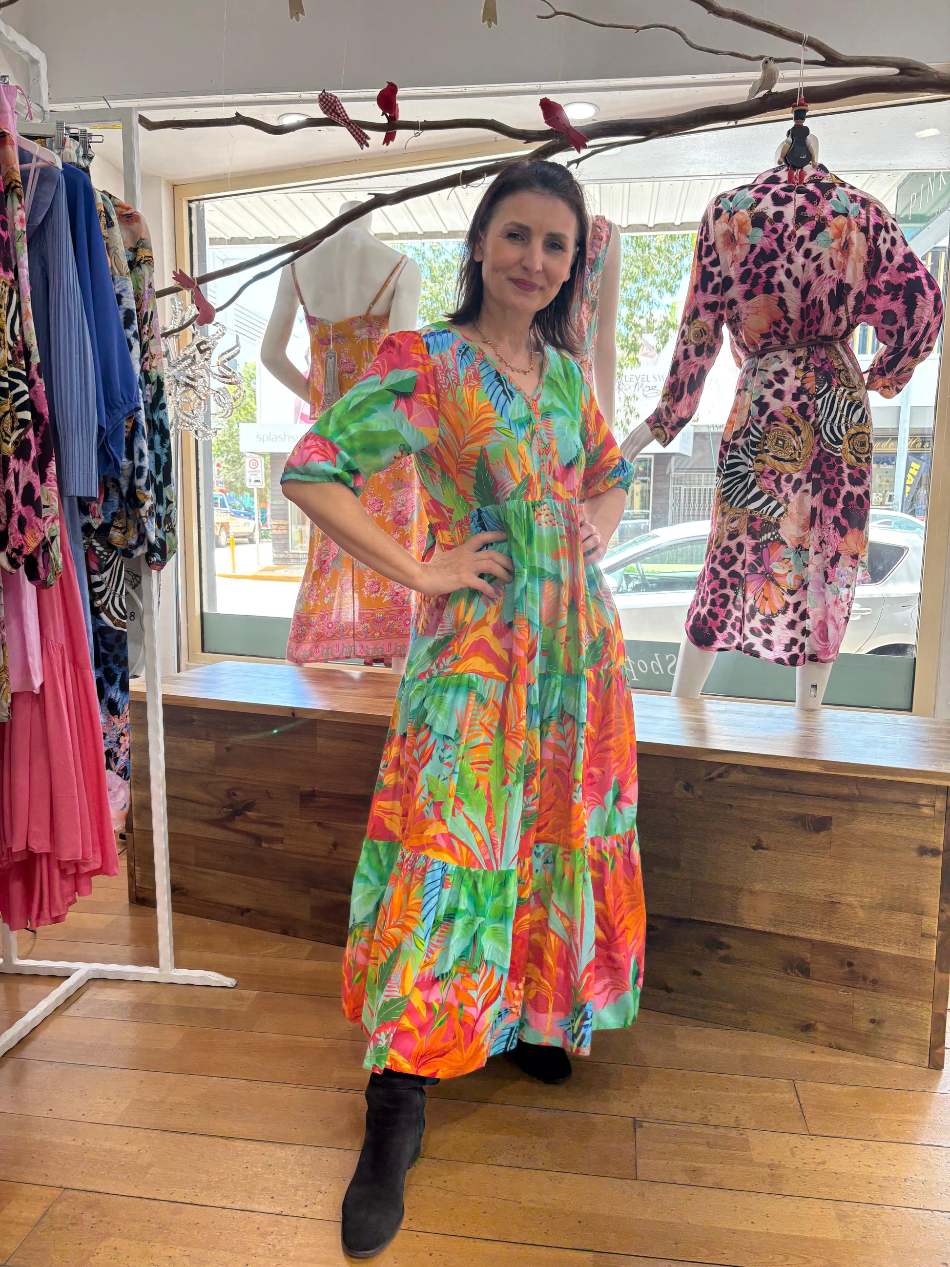 Alisa Maxi Dress with V Neckline - Pinkhill -  - [] - Darwin boutique - Australian fashion design - Darwin Fashion - Australian Fashion Designer - Australian Fashion Designer Brands - Australian Fashion Design 