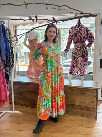 Alisa Maxi Dress with V Neckline - Pinkhill -  - [] - Darwin boutique - Australian fashion design - Darwin Fashion - Australian Fashion Designer - Australian Fashion Designer Brands - Australian Fashion Design 