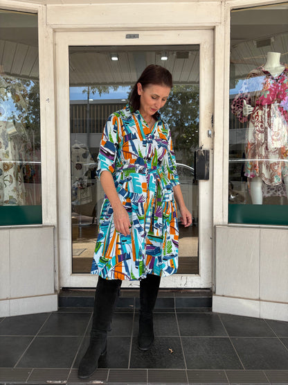 Cannes Collared Dress with Belt - Pinkhill -  - [] - Darwin boutique - Australian fashion design - Darwin Fashion - Australian Fashion Designer - Australian Fashion Designer Brands - Australian Fashion Design 