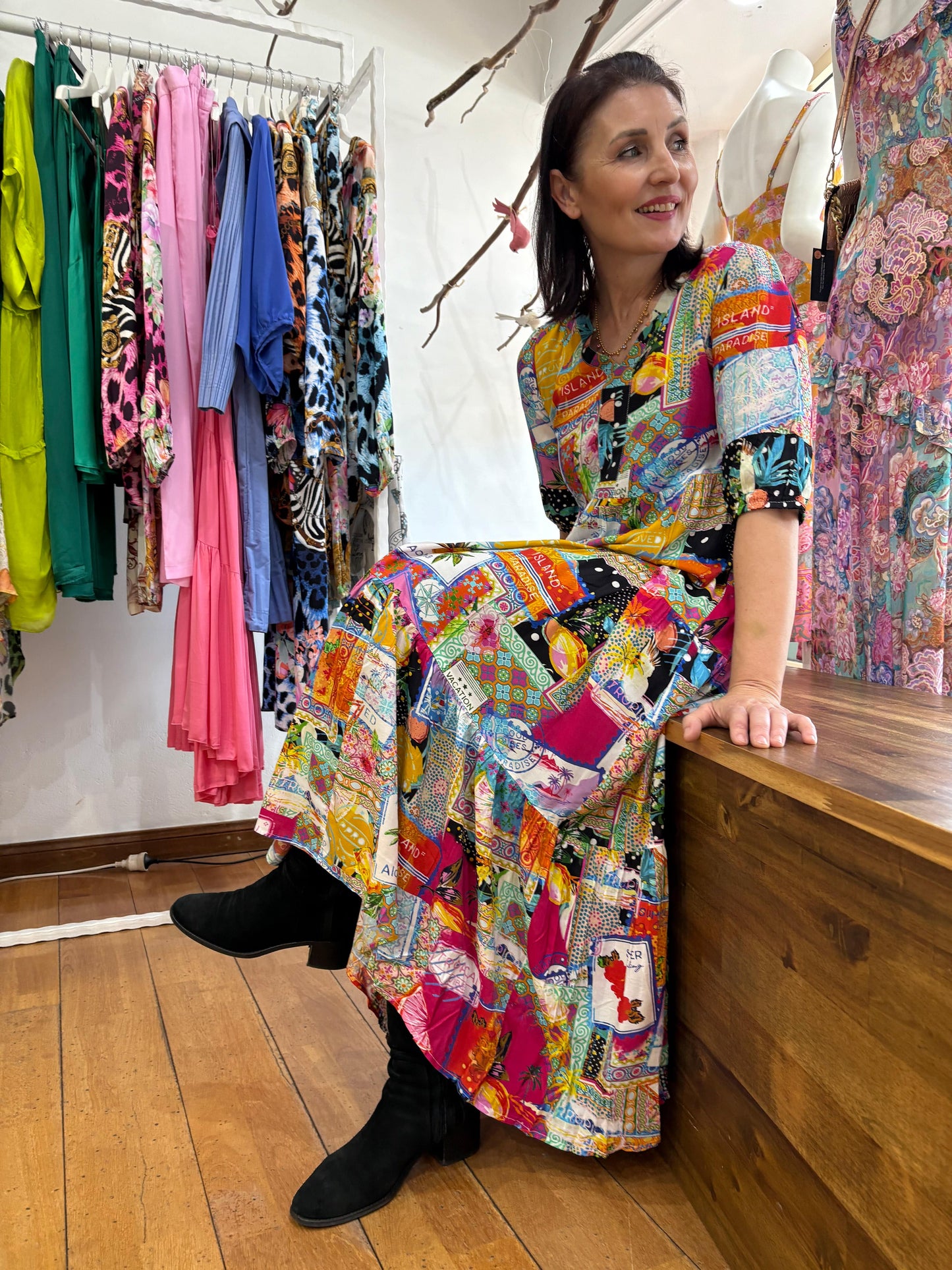 Lana Maxi Dress with V Neckline - Pinkhill -  - [] - Darwin boutique - Australian fashion design - Darwin Fashion - Australian Fashion Designer - Australian Fashion Designer Brands - Australian Fashion Design 