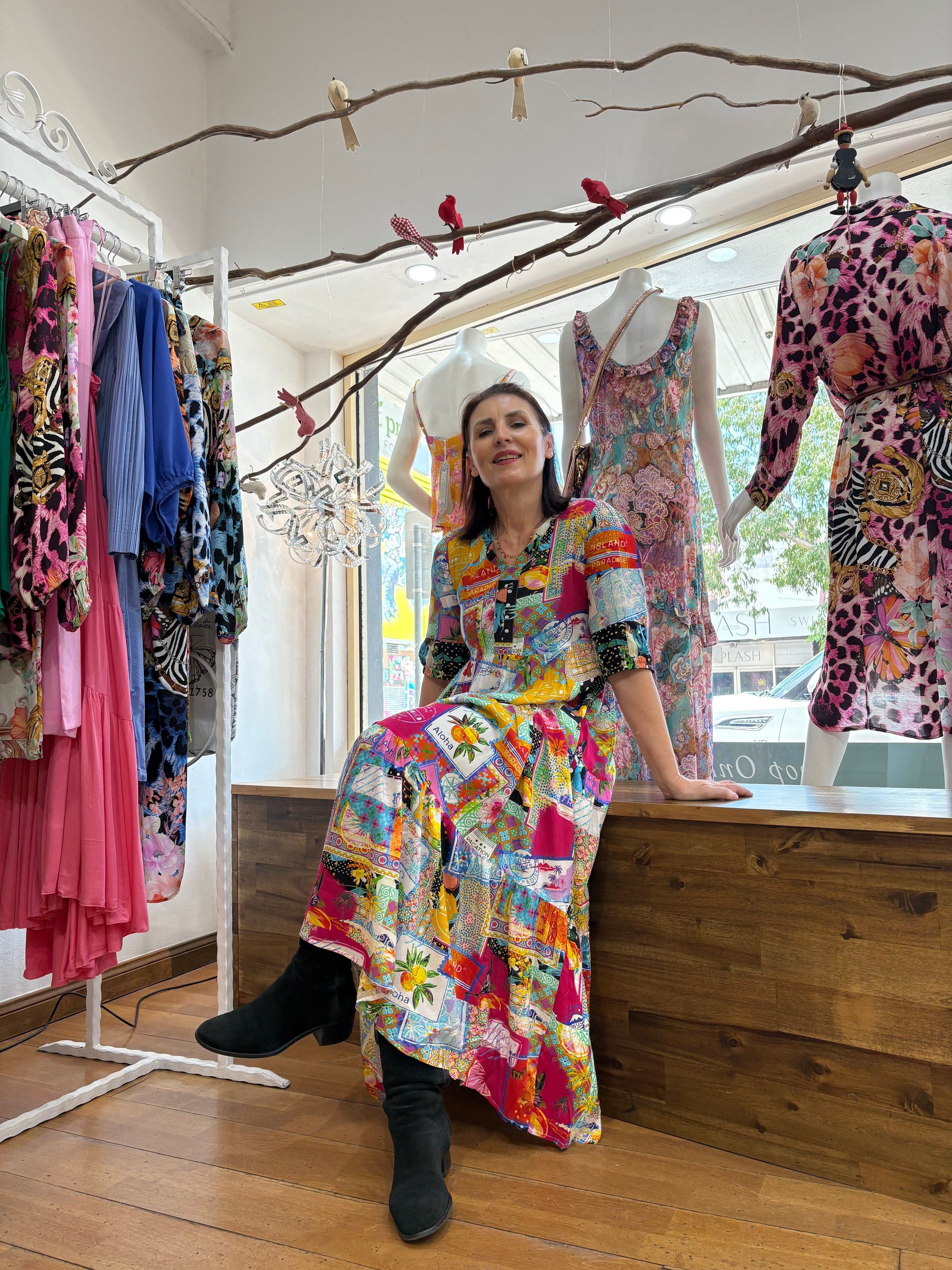 Lana Maxi Dress with V Neckline - Pinkhill -  - [] - Darwin boutique - Australian fashion design - Darwin Fashion - Australian Fashion Designer - Australian Fashion Designer Brands - Australian Fashion Design 