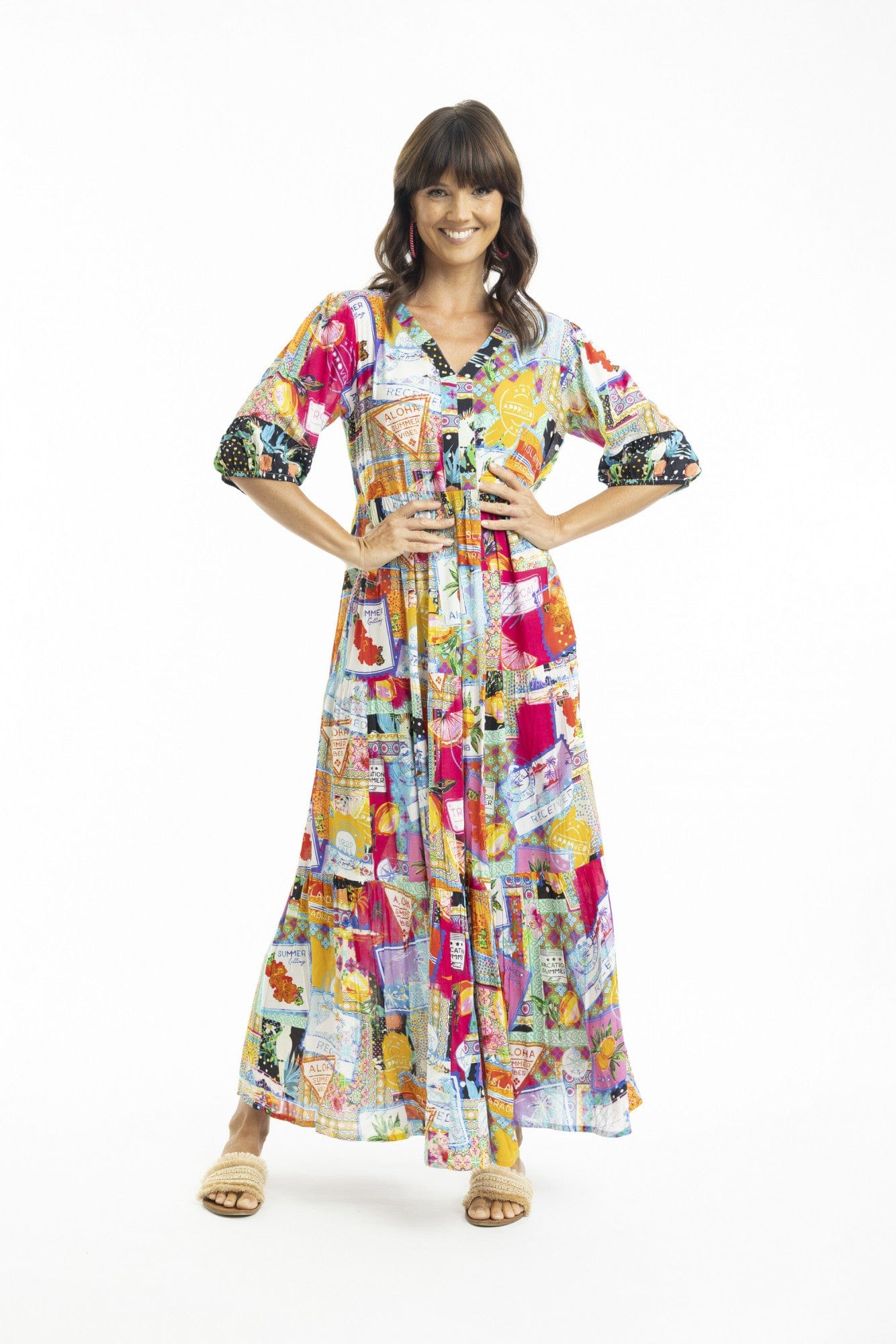 Lana Maxi Dress with V Neckline - Pinkhill -  - [] - Darwin boutique - Australian fashion design - Darwin Fashion - Australian Fashion Designer - Australian Fashion Designer Brands - Australian Fashion Design 