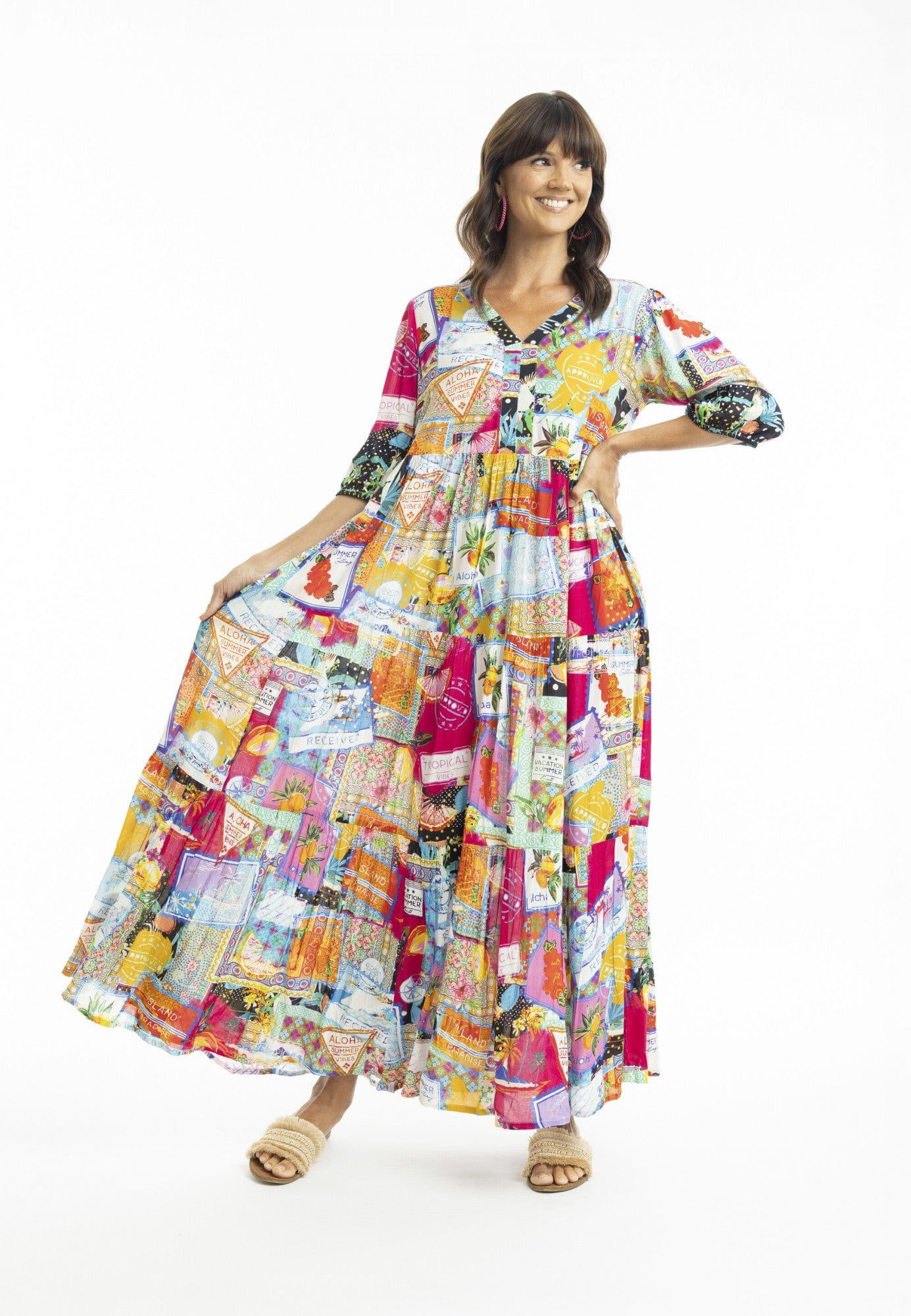 Lana Maxi Dress with V Neckline - Pinkhill -  - [] - Darwin boutique - Australian fashion design - Darwin Fashion - Australian Fashion Designer - Australian Fashion Designer Brands - Australian Fashion Design 