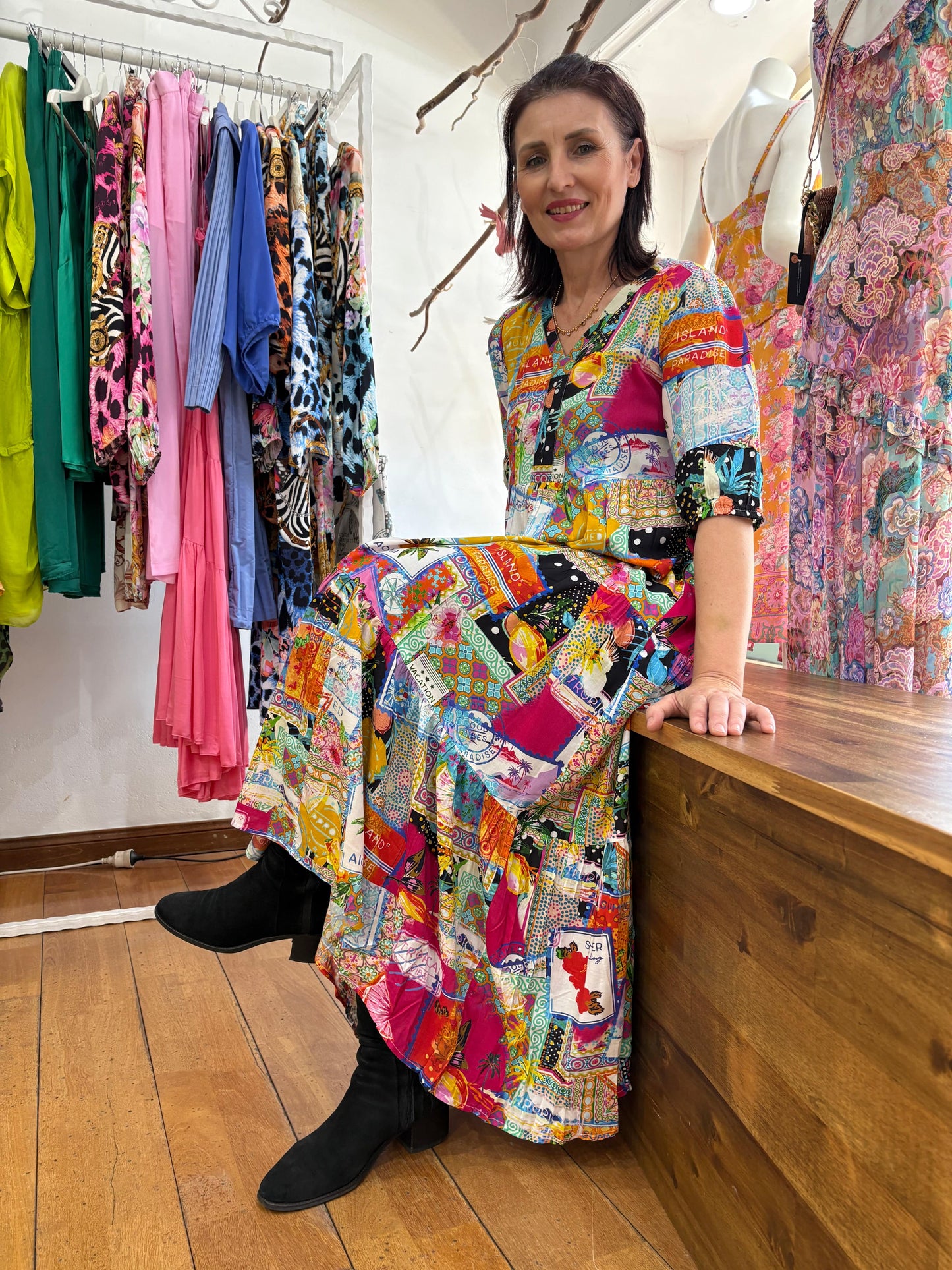 Lana Maxi Dress with V Neckline - Pinkhill -  - [] - Darwin boutique - Australian fashion design - Darwin Fashion - Australian Fashion Designer - Australian Fashion Designer Brands - Australian Fashion Design 