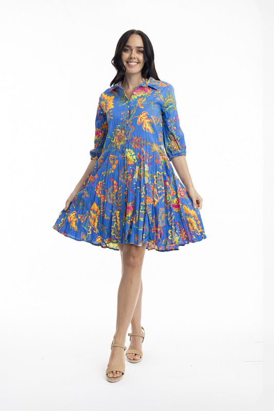 Le Monre Short Buttonthrough Godet Dress - Pinkhill -  - [] - Darwin boutique - Australian fashion design - Darwin Fashion - Australian Fashion Designer - Australian Fashion Designer Brands - Australian Fashion Design 