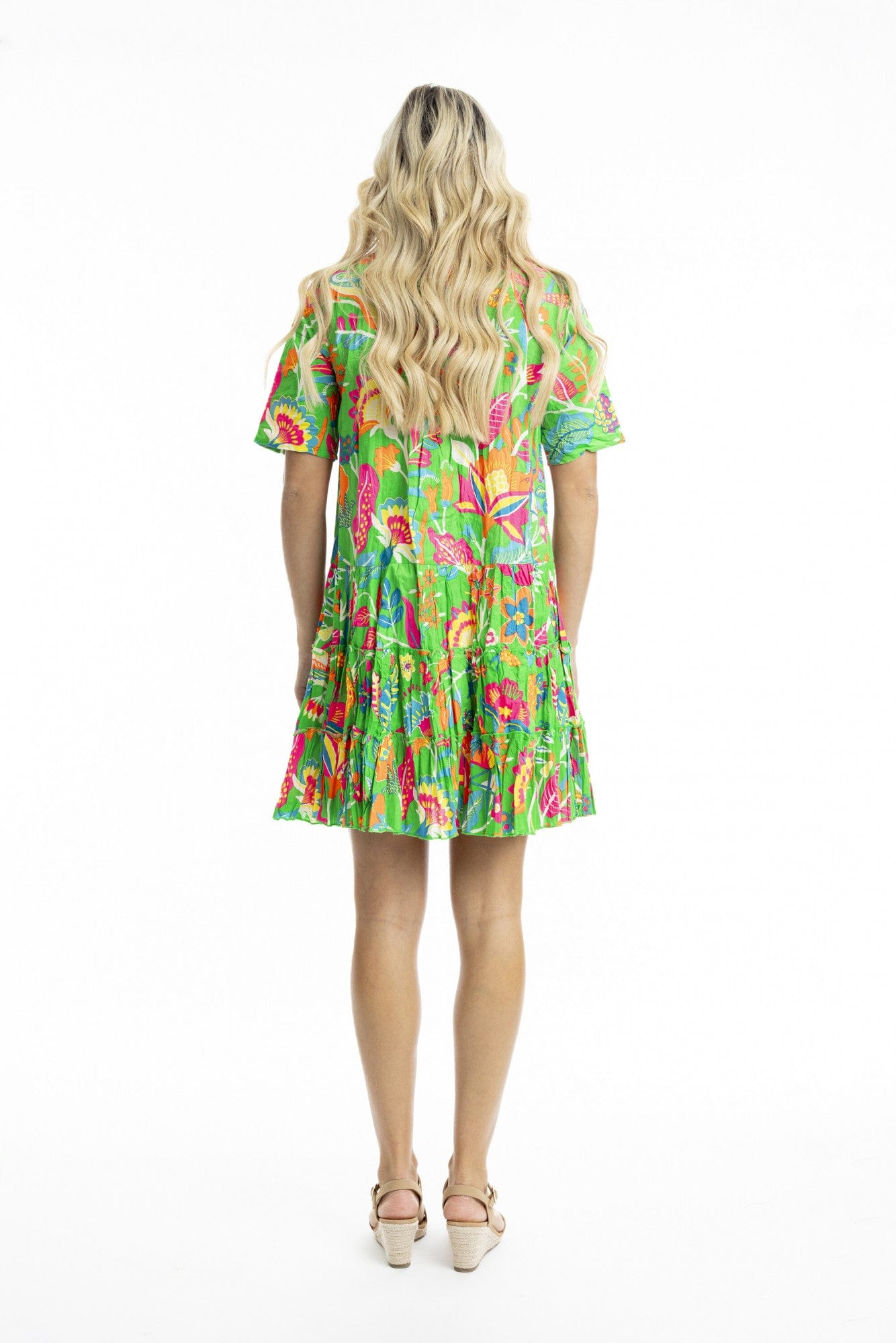 Madurai Frill Sleeve Pleated Dress - Green - Pinkhill -  - [] - Darwin boutique - Australian fashion design - Darwin Fashion - Australian Fashion Designer - Australian Fashion Designer Brands - Australian Fashion Design 