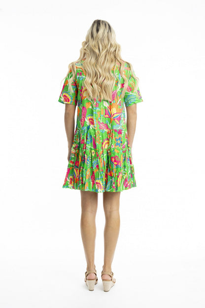 Madurai Frill Sleeve Pleated Dress - Green - Pinkhill -  - [] - Darwin boutique - Australian fashion design - Darwin Fashion - Australian Fashion Designer - Australian Fashion Designer Brands - Australian Fashion Design 