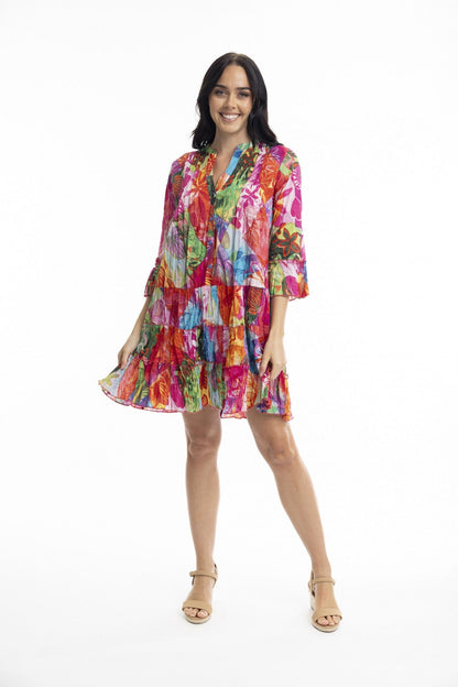 Madurai Frill Sleeve Pleated Dress - Red - Pinkhill -  - [] - Darwin boutique - Australian fashion design - Darwin Fashion - Australian Fashion Designer - Australian Fashion Designer Brands - Australian Fashion Design 