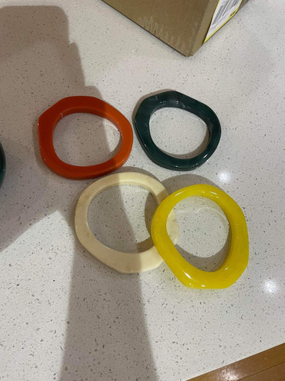 Acrylic Bangles Organic Square Medium - Pinkhill - Pinkhill -  - Darwin boutique - Australian fashion design - Darwin Fashion - Australian Fashion Designer - Australian Fashion Designer Brands - Australian Fashion Design Bangle