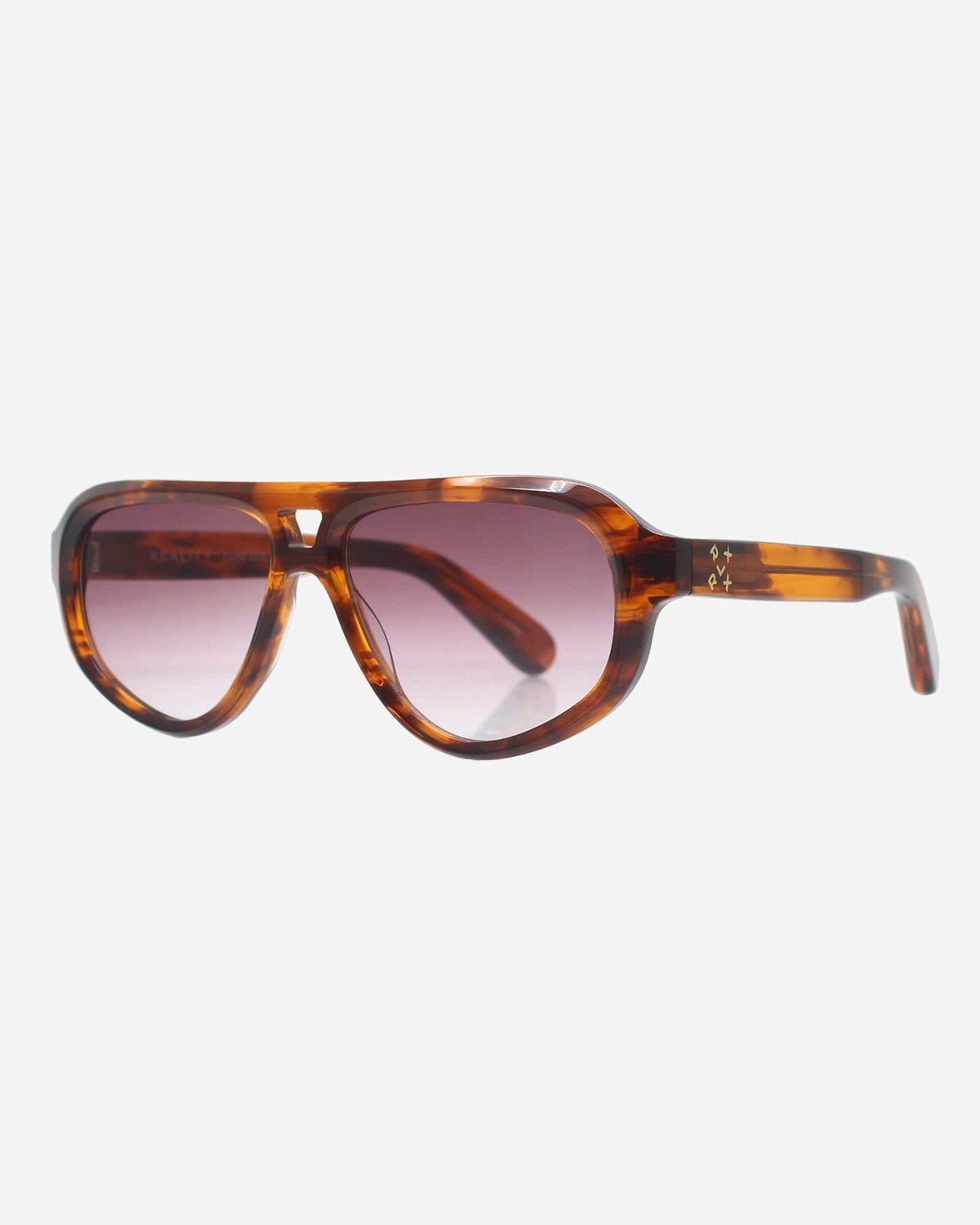 Côte Azur Aviator Sunglasses - Amber Tortoise