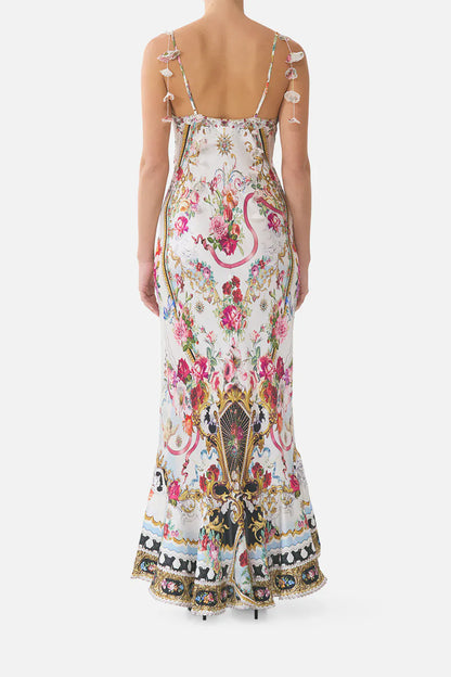 Camilla Vneck slip dress with flounce hem Torero Libertine