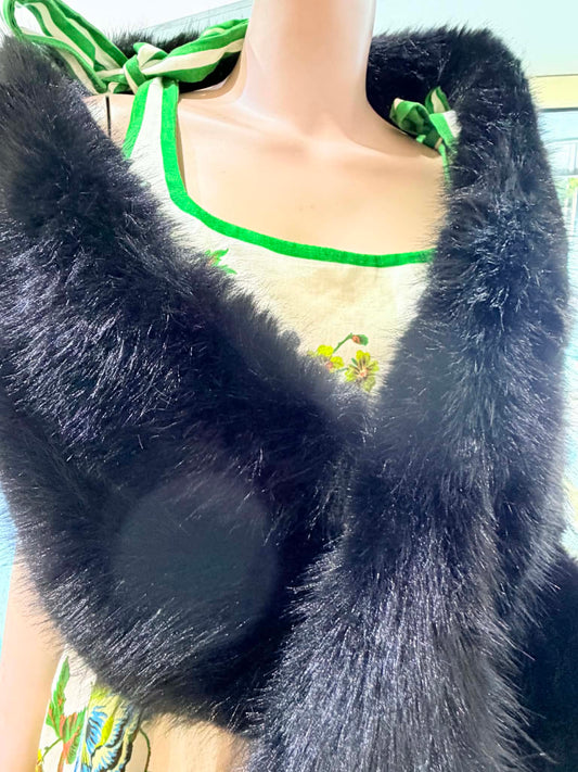 Celestine Fur Stole - Midnight - Pinkhill