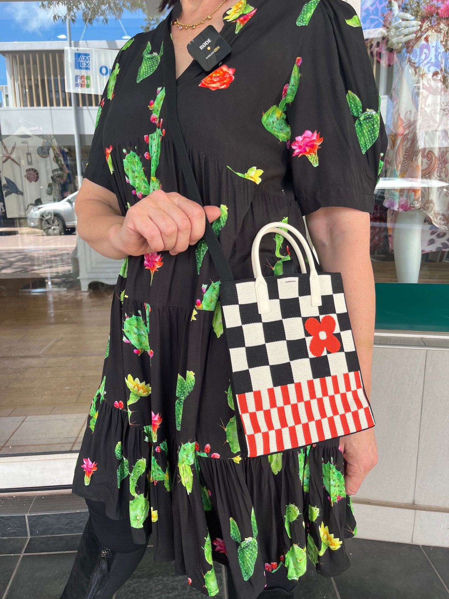 Cross Body Checkered Bag - Pinkhill -  - [] - Darwin boutique - Australian fashion design - Darwin Fashion - Australian Fashion Designer - Australian Fashion Designer Brands - Australian Fashion Design 