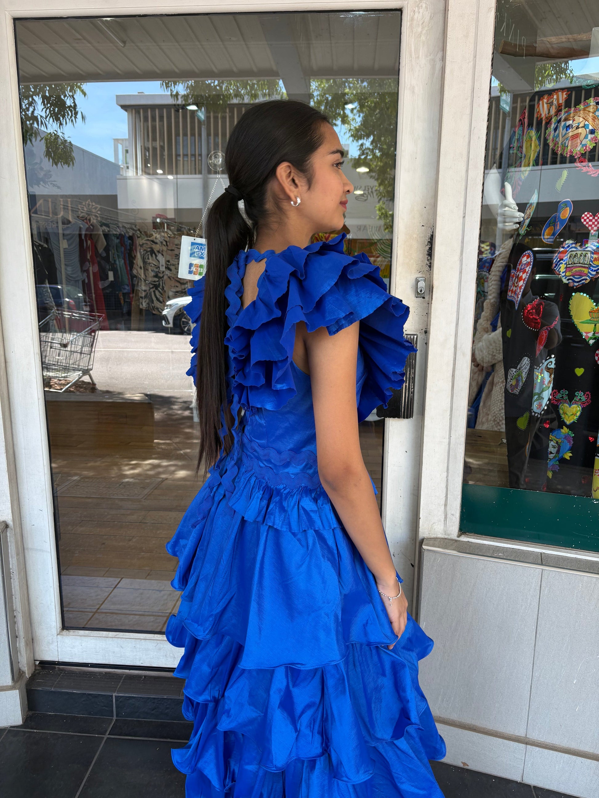 Eliza V Neck Dress - Blue - Pinkhill -  - [] - Darwin boutique - Australian fashion design - Darwin Fashion - Australian Fashion Designer - Australian Fashion Designer Brands - Australian Fashion Design 