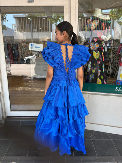 Eliza V Neck Dress - Blue - Pinkhill -  - [] - Darwin boutique - Australian fashion design - Darwin Fashion - Australian Fashion Designer - Australian Fashion Designer Brands - Australian Fashion Design 