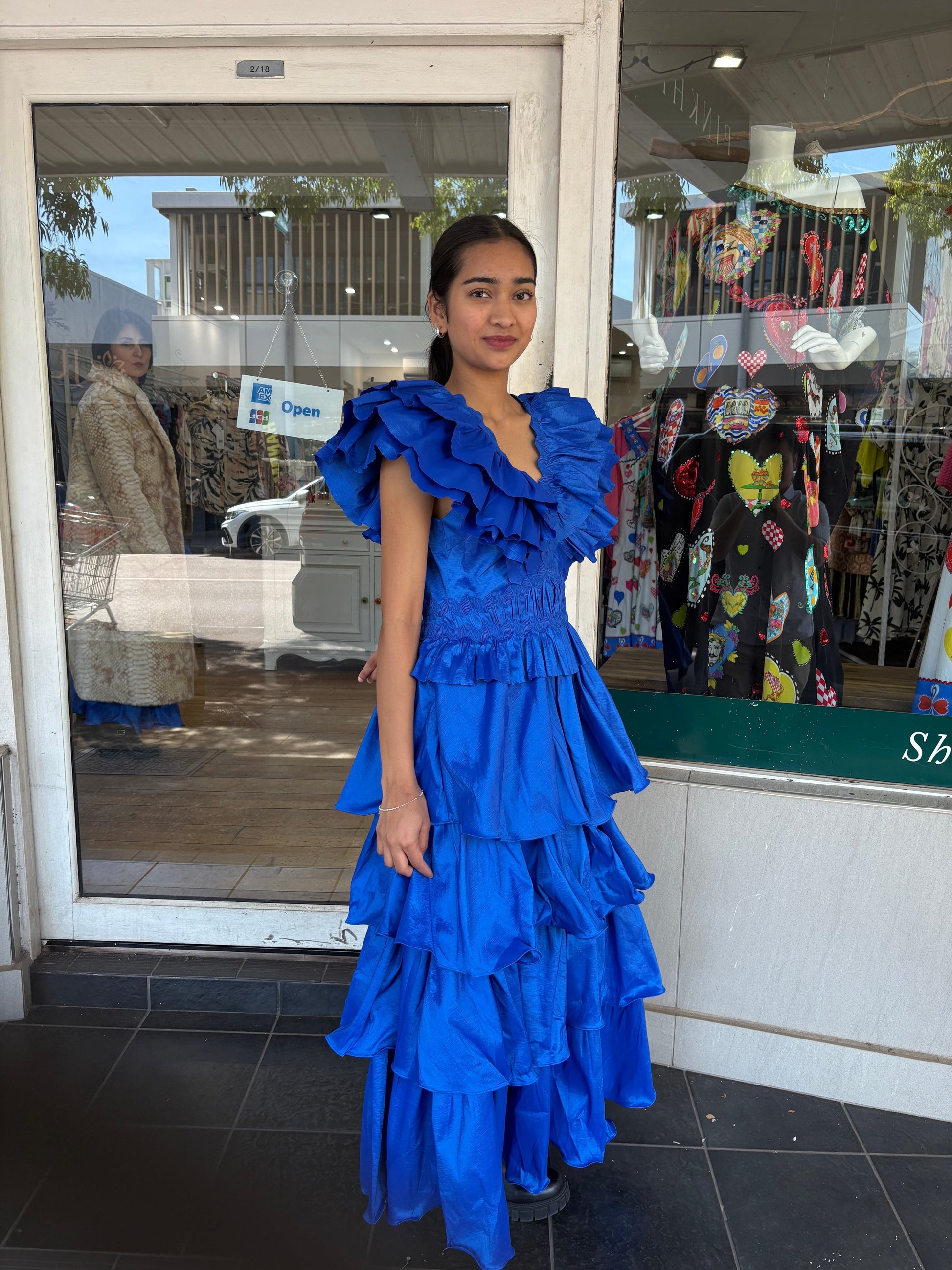 Eliza V Neck Dress - Blue - Pinkhill -  - [] - Darwin boutique - Australian fashion design - Darwin Fashion - Australian Fashion Designer - Australian Fashion Designer Brands - Australian Fashion Design 