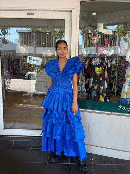 Eliza V Neck Dress - Blue - Pinkhill -  - [] - Darwin boutique - Australian fashion design - Darwin Fashion - Australian Fashion Designer - Australian Fashion Designer Brands - Australian Fashion Design 