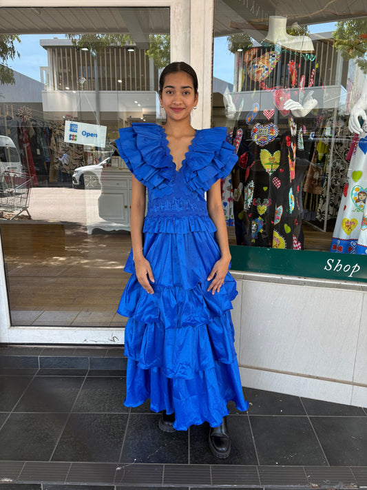 Eliza V Neck Dress - Blue - Pinkhill -  - [] - Darwin boutique - Australian fashion design - Darwin Fashion - Australian Fashion Designer - Australian Fashion Designer Brands - Australian Fashion Design 