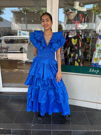 Eliza V Neck Dress - Blue - Pinkhill -  - [] - Darwin boutique - Australian fashion design - Darwin Fashion - Australian Fashion Designer - Australian Fashion Designer Brands - Australian Fashion Design 