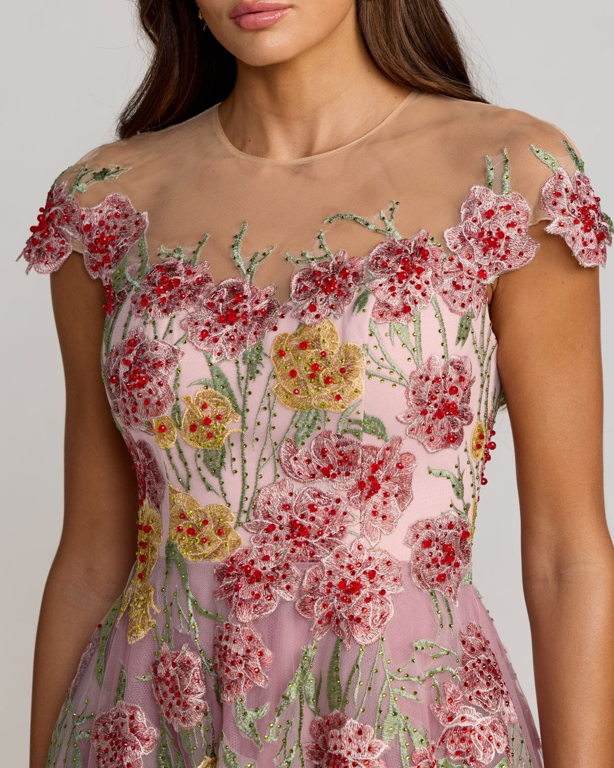 Mac Duggal Embroidered Midi Dress