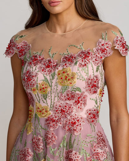 Mac Duggal Embroidered Midi Dress