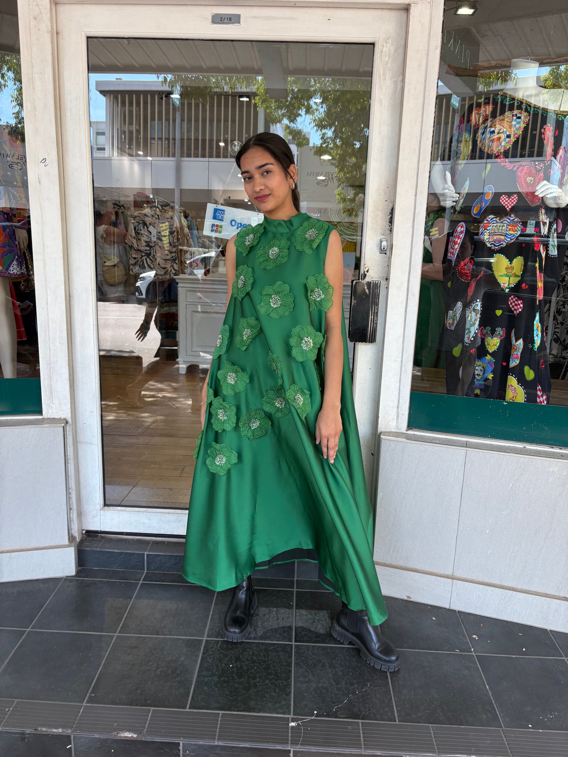 Melissa Dress - Green - Pinkhill -  - [] - Darwin boutique - Australian fashion design - Darwin Fashion - Australian Fashion Designer - Australian Fashion Designer Brands - Australian Fashion Design 