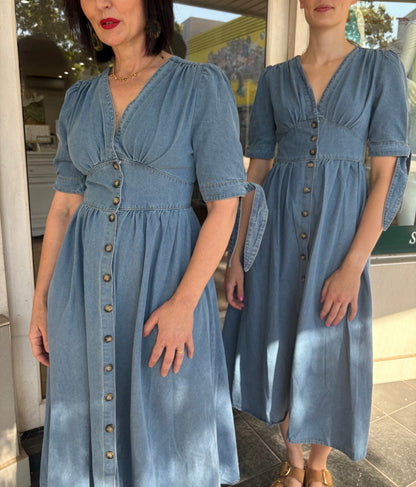 Manhattan Denim Dress - Blue - Pinkhill -  - [] - Darwin boutique - Australian fashion design - Darwin Fashion - Australian Fashion Designer - Australian Fashion Designer Brands - Australian Fashion Design 
