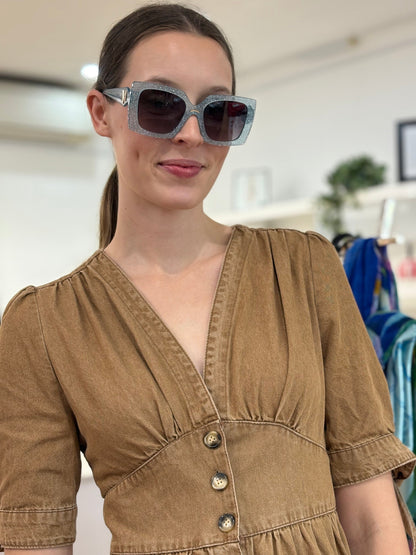 Manhattan Denim Dress - Brown - Pinkhill -  - [] - Darwin boutique - Australian fashion design - Darwin Fashion - Australian Fashion Designer - Australian Fashion Designer Brands - Australian Fashion Design 