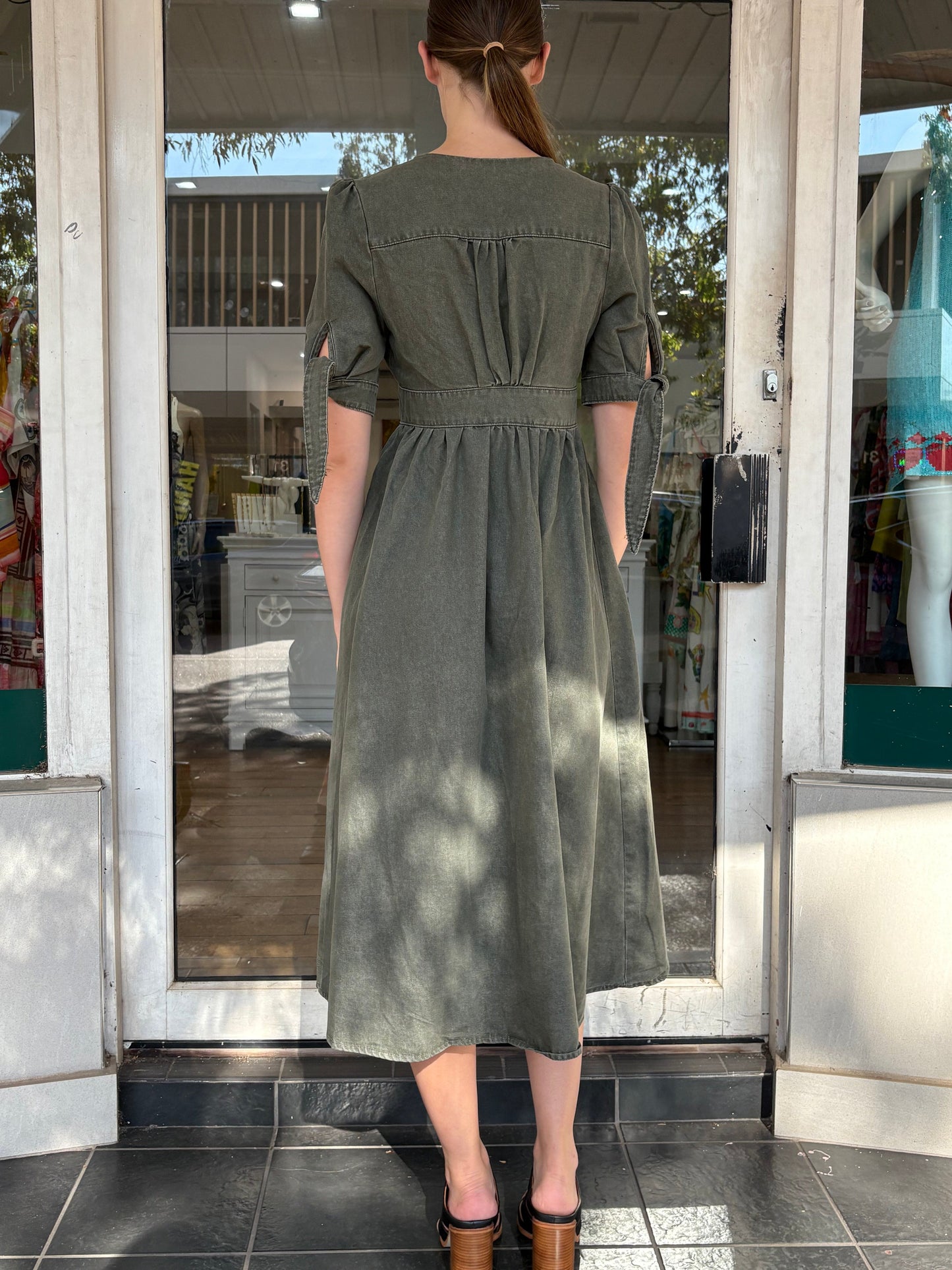 Manhattan Denim Dress - Khaki - Pinkhill -  - [] - Darwin boutique - Australian fashion design - Darwin Fashion - Australian Fashion Designer - Australian Fashion Designer Brands - Australian Fashion Design 