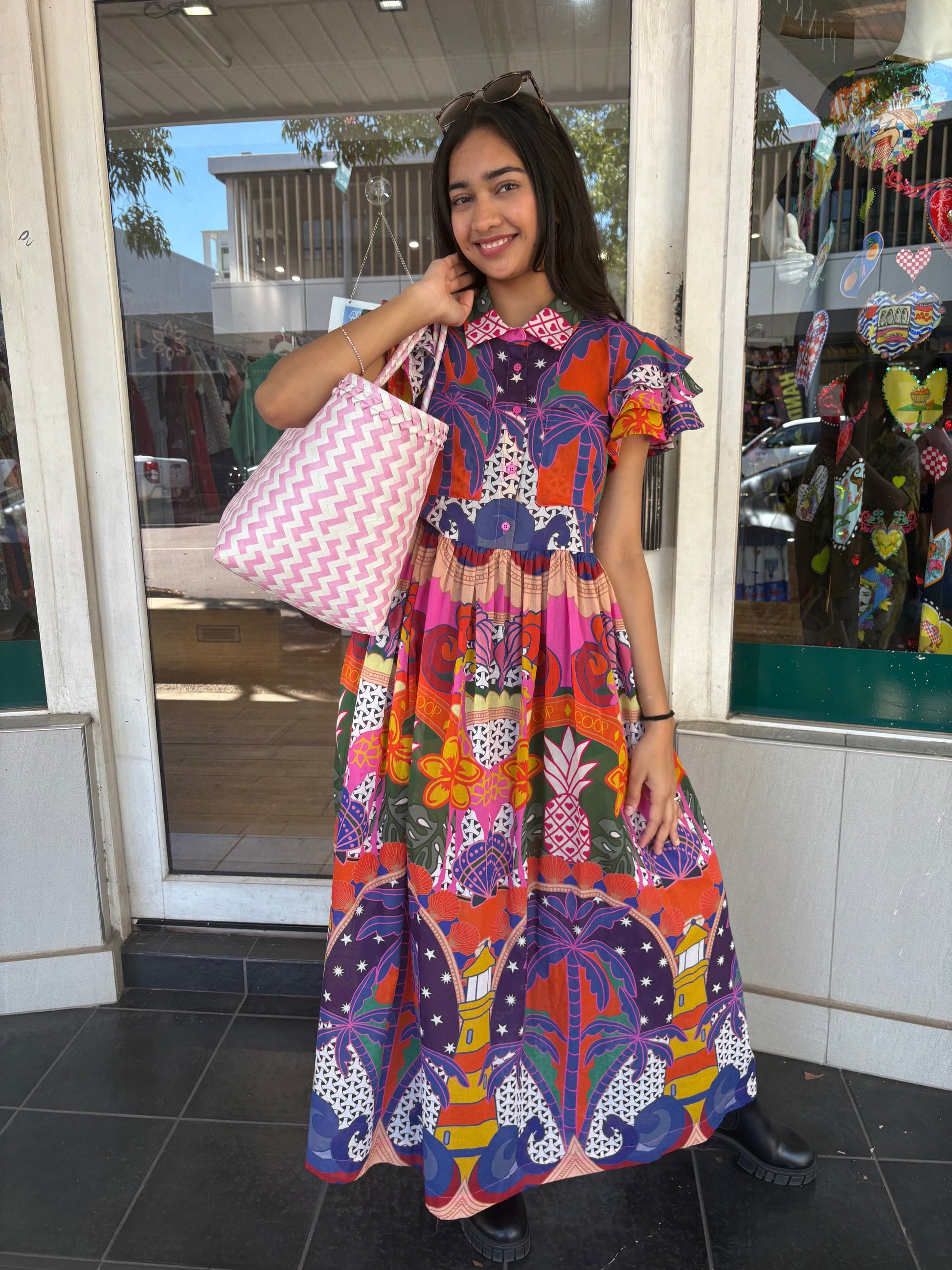 Oktavija Bag - Pink/ White - Pinkhill -  - [] - Darwin boutique - Australian fashion design - Darwin Fashion - Australian Fashion Designer - Australian Fashion Designer Brands - Australian Fashion Design 