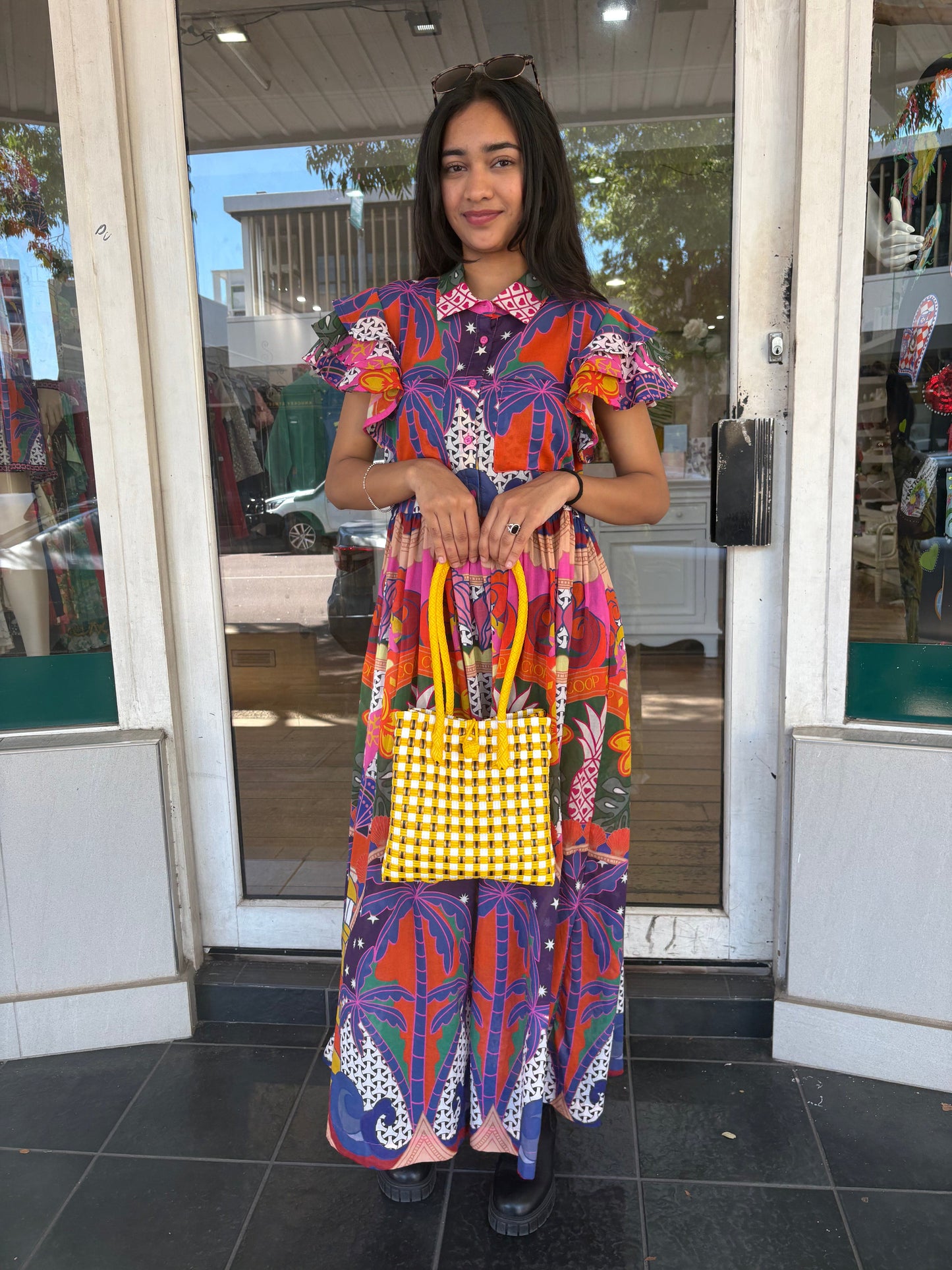 Oktavija Bag - Yellow Stripe - Pinkhill -  - [] - Darwin boutique - Australian fashion design - Darwin Fashion - Australian Fashion Designer - Australian Fashion Designer Brands - Australian Fashion Design 