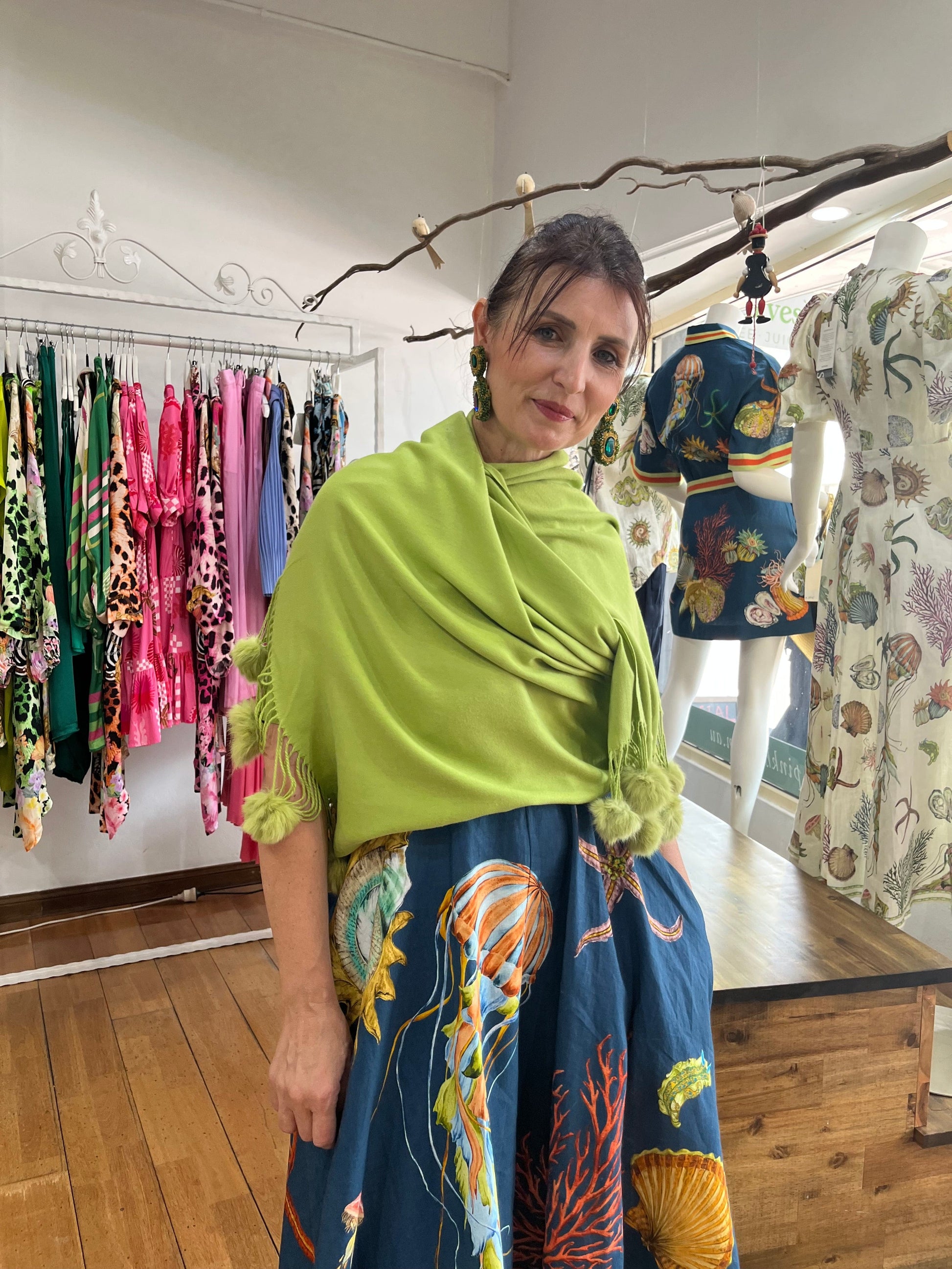 Pom Pom Scarf - Pinkhill -  - [] - Darwin boutique - Australian fashion design - Darwin Fashion - Australian Fashion Designer - Australian Fashion Designer Brands - Australian Fashion Design 