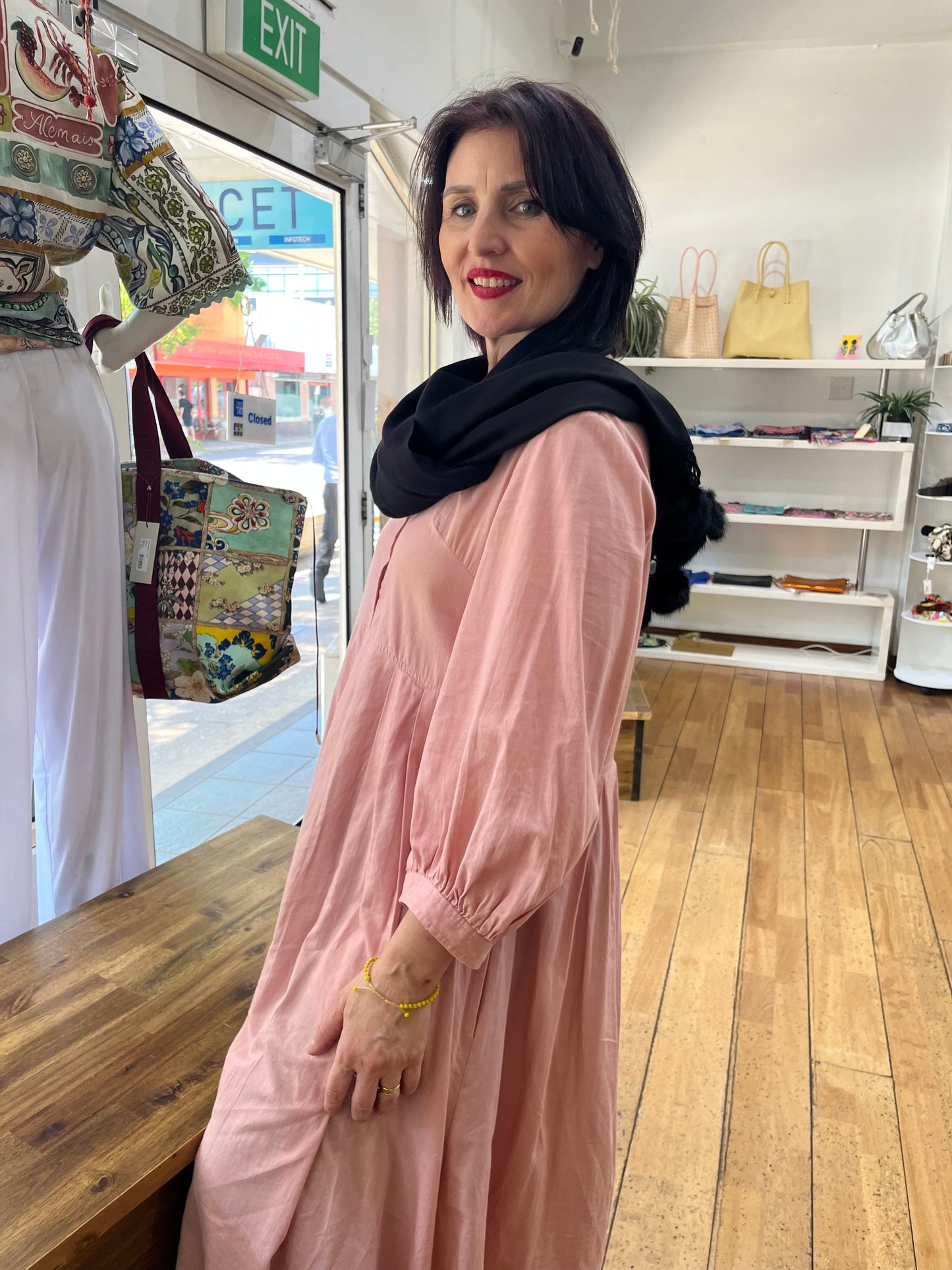 Pom Pom Scarf - Pinkhill -  - [] - Darwin boutique - Australian fashion design - Darwin Fashion - Australian Fashion Designer - Australian Fashion Designer Brands - Australian Fashion Design 