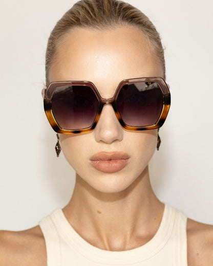 Solstice Hexagon Sunglasses - Smoke Tortoise